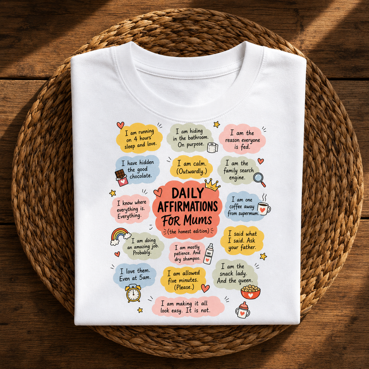 Daily Affirmations for Mums Funny T-Shirt