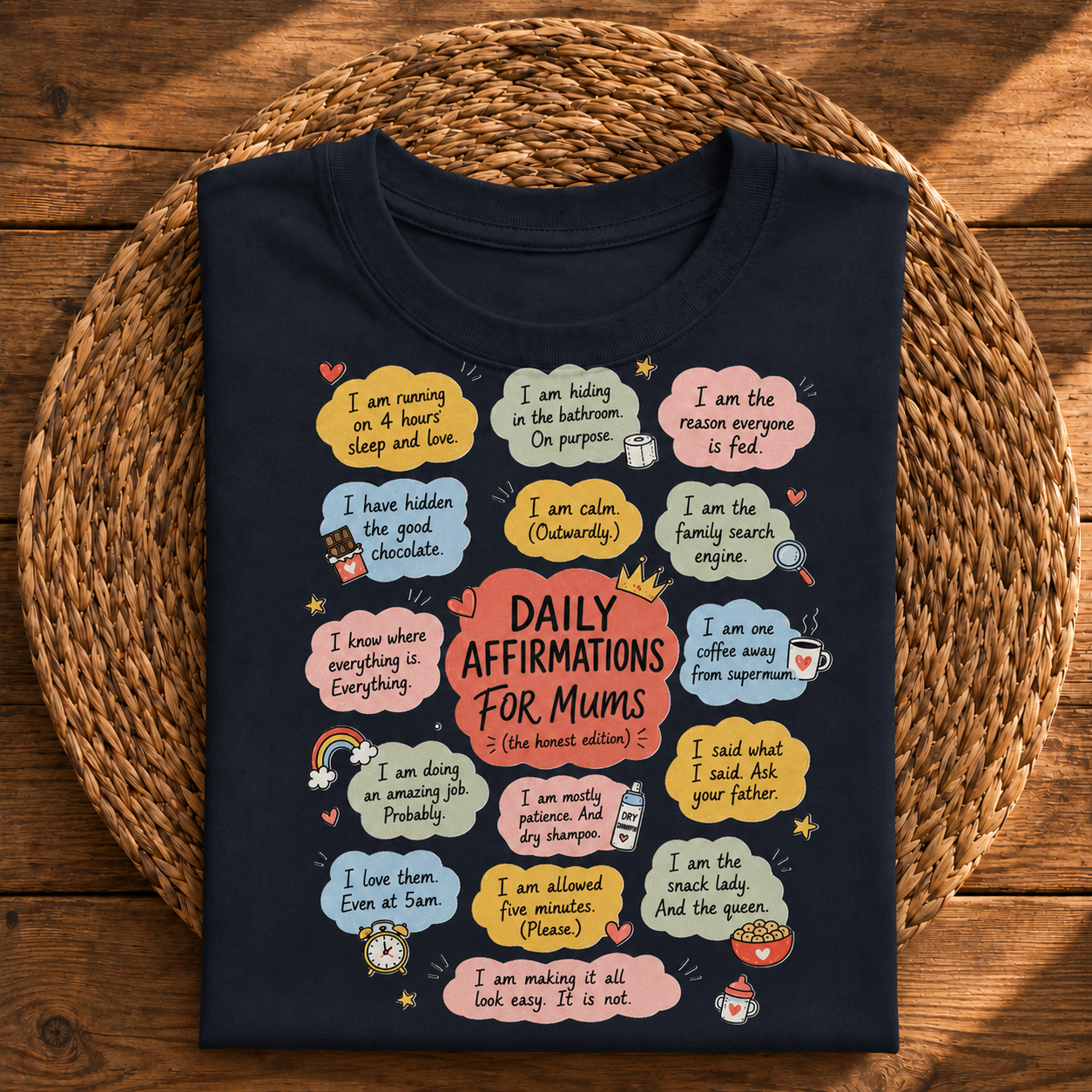 Daily Affirmations for Mums Funny T-Shirt