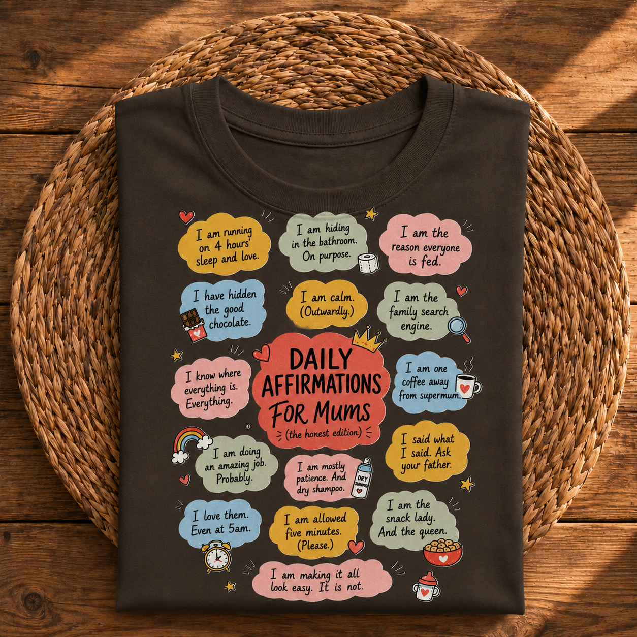 Daily Affirmations for Mums Funny T-Shirt
