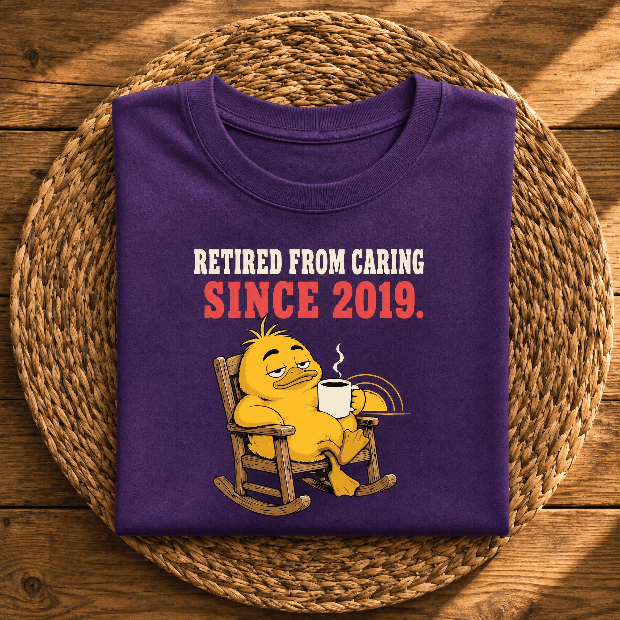 Retired From Caring Since 2019 – Funny Sarcastic Retirement Graphic Tee