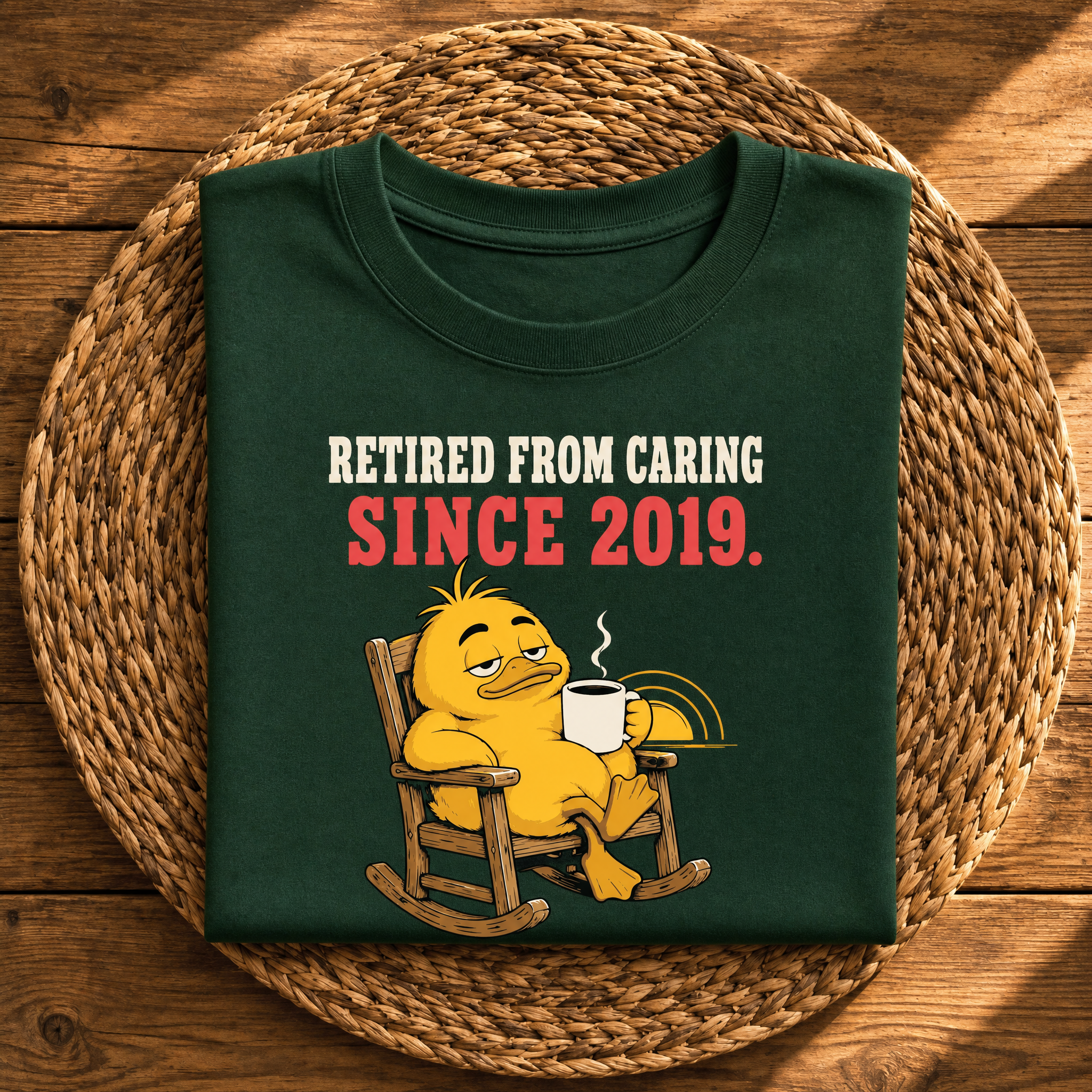Retired From Caring Since 2019 – Funny Sarcastic Retirement Graphic Tee