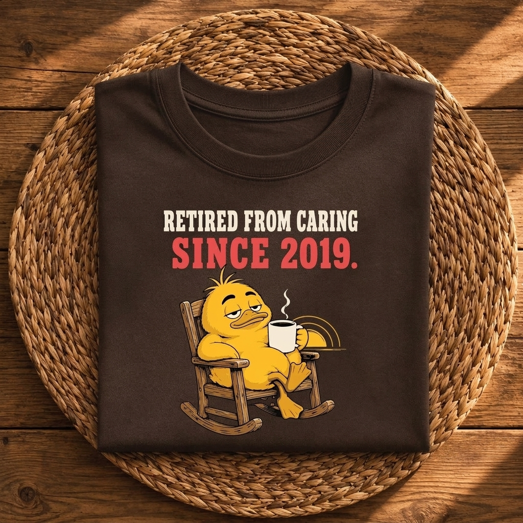 Retired From Caring Since 2019 – Funny Sarcastic Retirement Graphic Tee