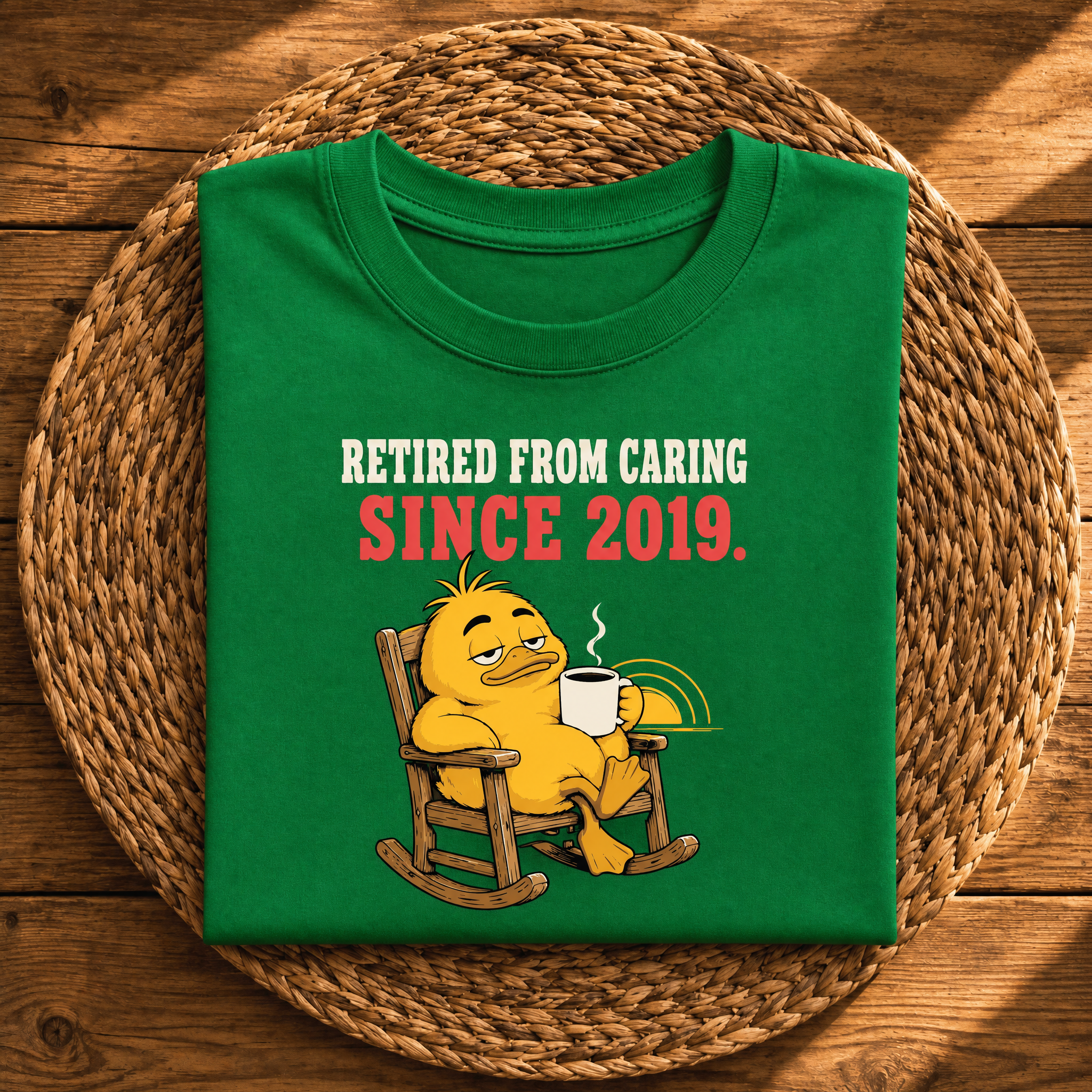 Retired From Caring Since 2019 – Funny Sarcastic Retirement Graphic Tee