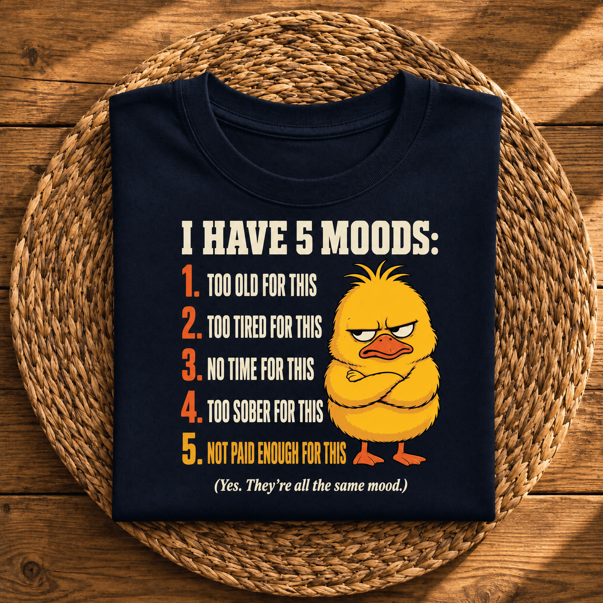 I Have 5 Moods – Funny Sarcastic Work