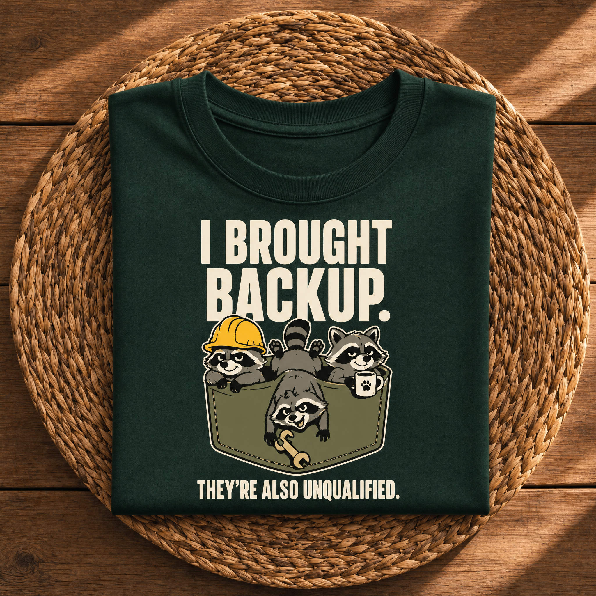 I Brought Backup Funny Raccoon
