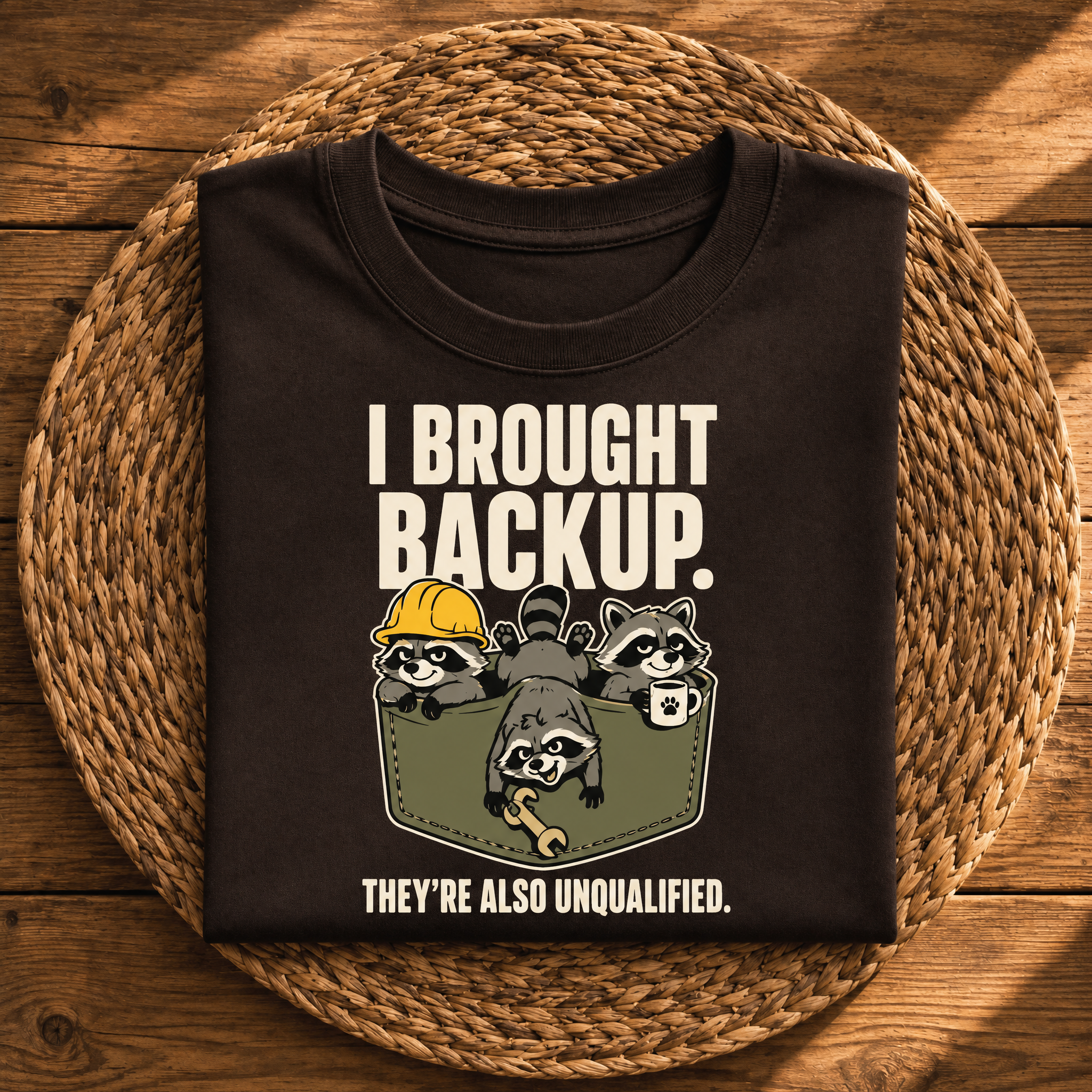I Brought Backup Funny Raccoon