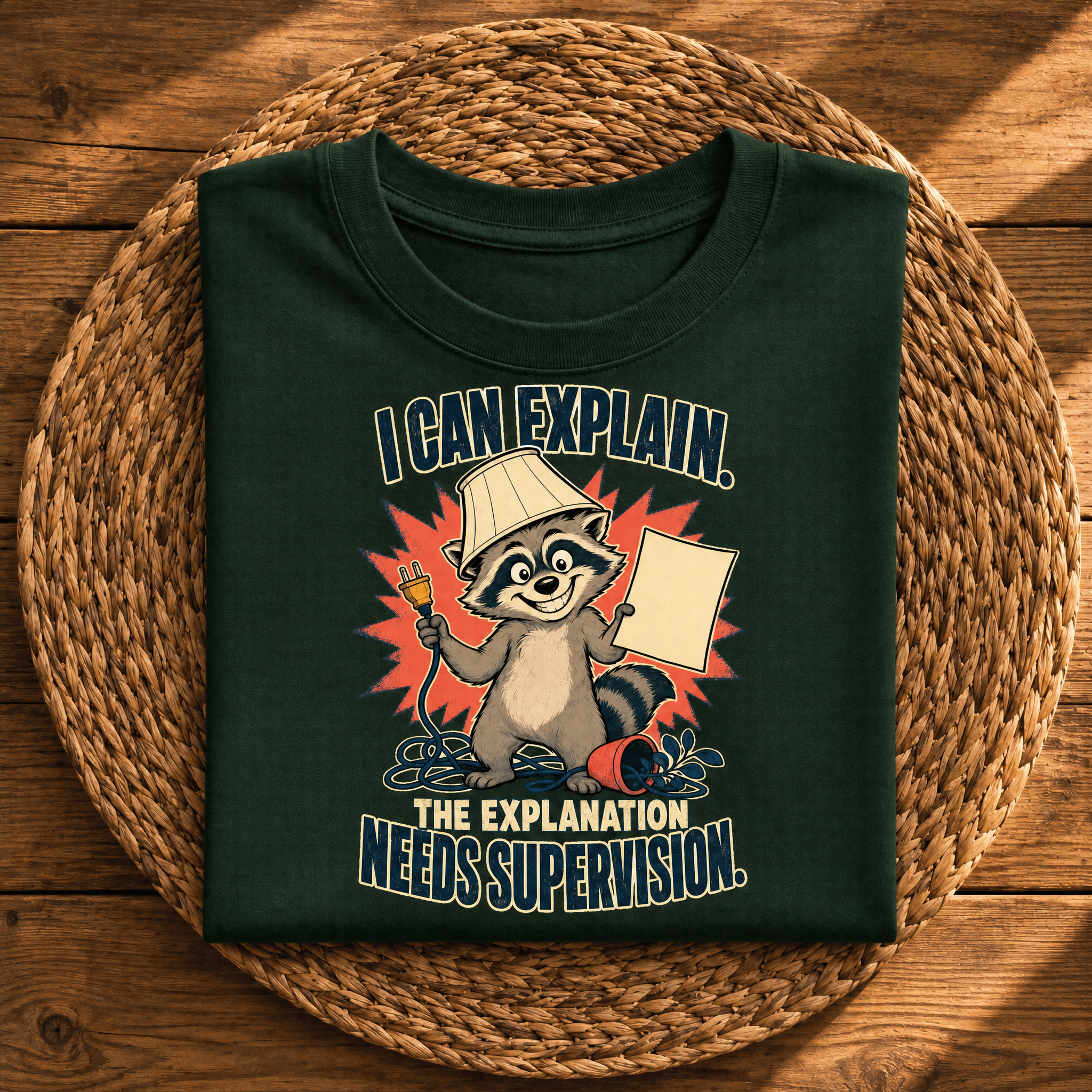 I Can Explain – Funny Raccoon Graphic