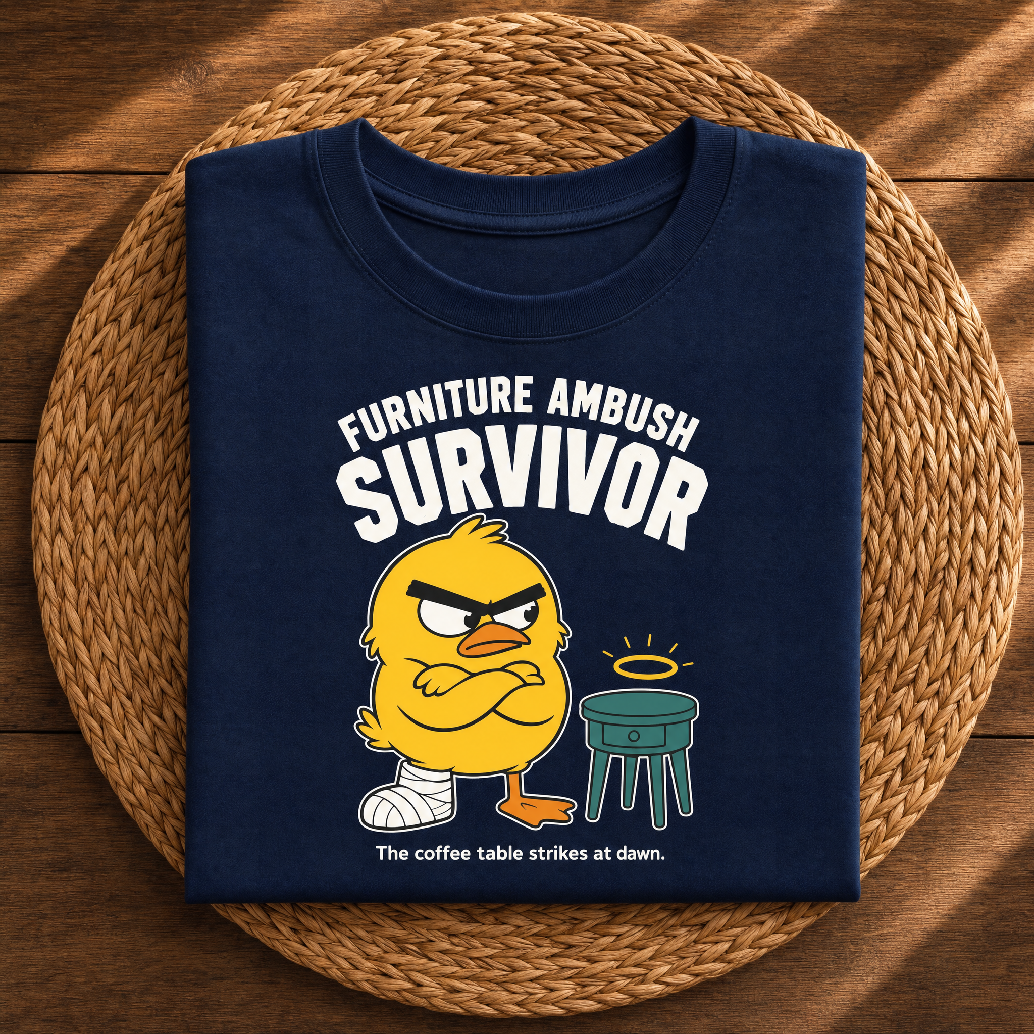 Furniture Ambush Survivor – Funny Coffee Table Graphic