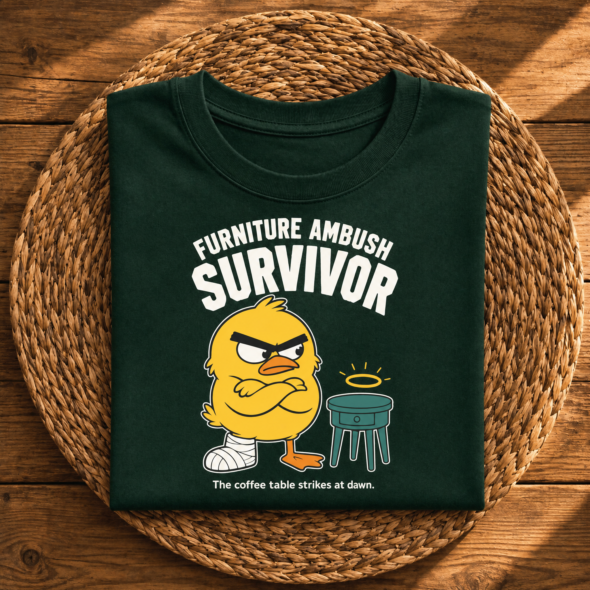 Furniture Ambush Survivor – Funny Coffee Table Graphic