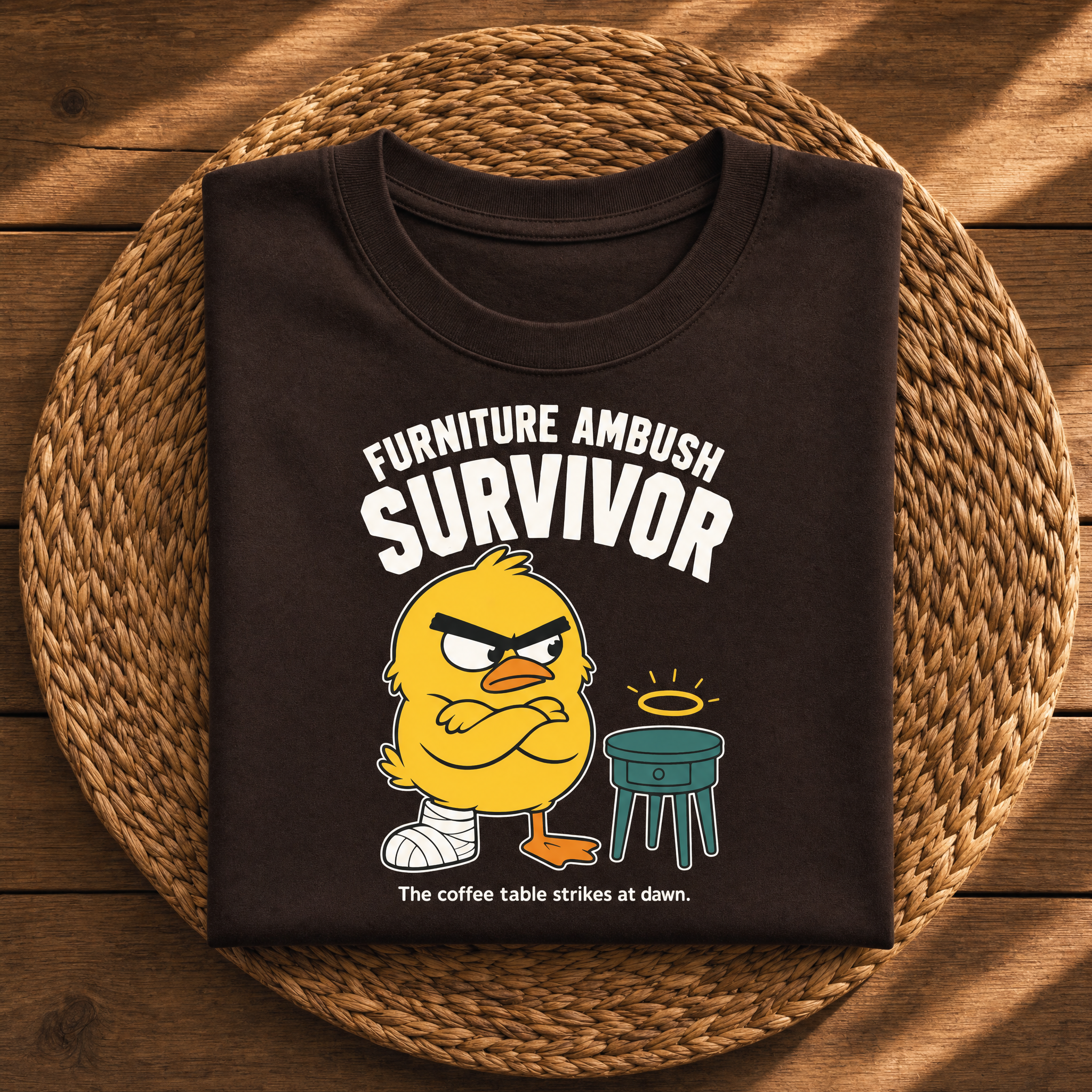 Furniture Ambush Survivor – Funny Coffee Table Graphic