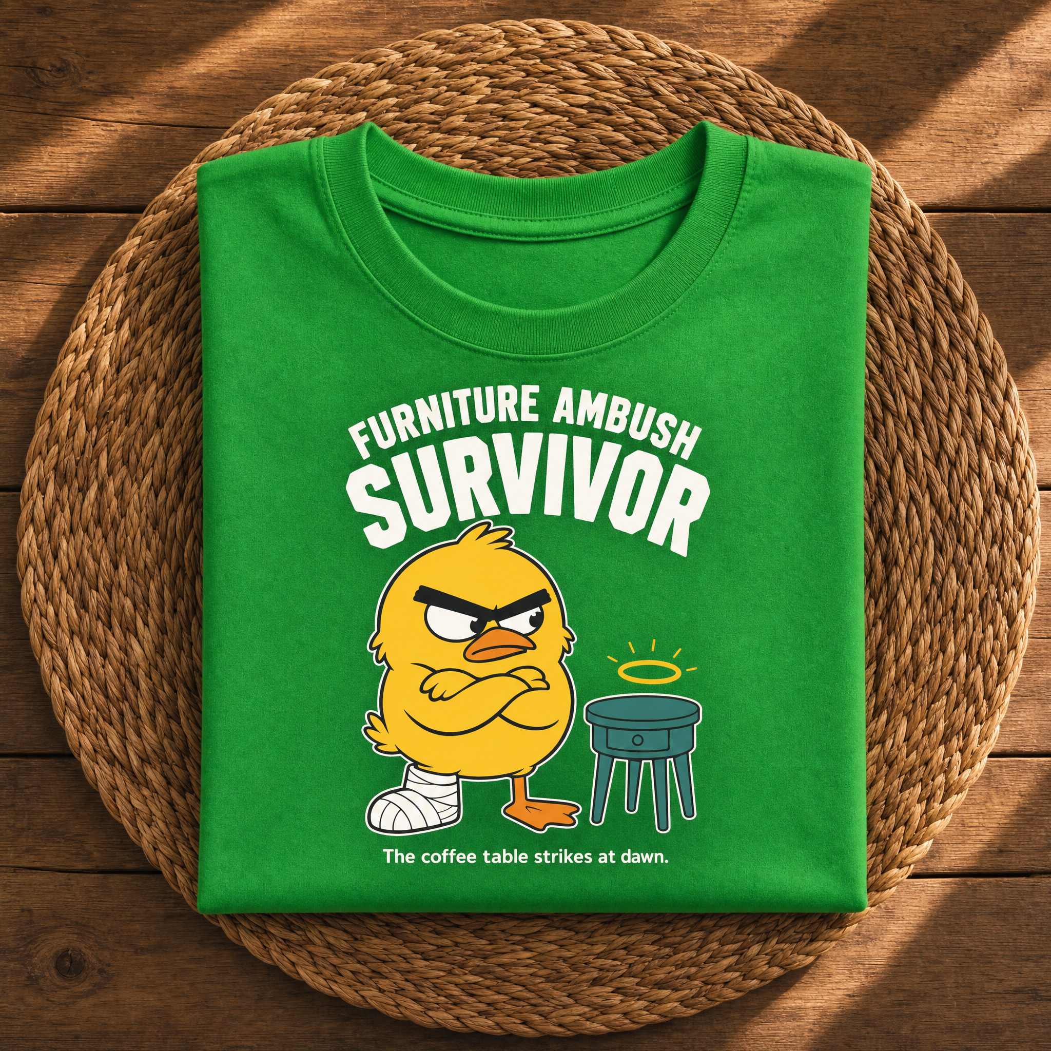 Furniture Ambush Survivor – Funny Coffee Table Graphic
