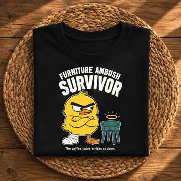 Furniture Ambush Survivor – Funny Coffee Table Graphic